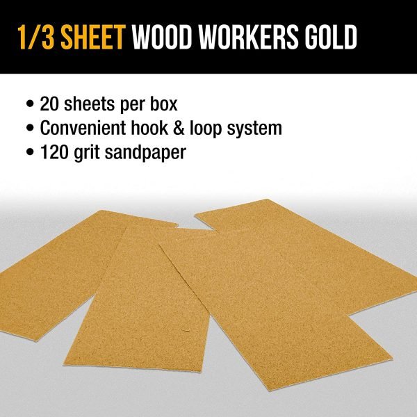 Woodwork Gold Sandpaper Sheets 80Pcs 80#-800# - Image 3