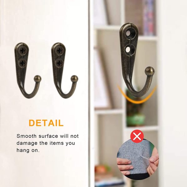 30PCS Coat Hooks | Robe Hooks | Wall Mount Hooks with Screws - Image 7