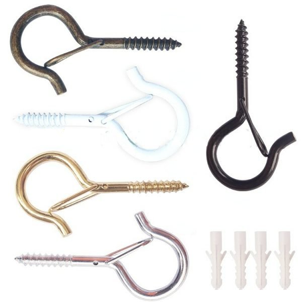 100PCS Q Hooks Screw Hooks with Buckle - Image 2