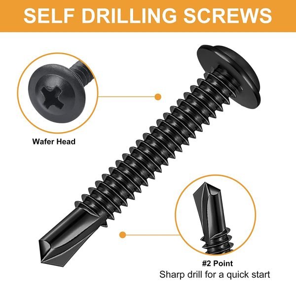 190PCS Assorted Size Self Tapping Sheet Metal Screws Set - Image 2