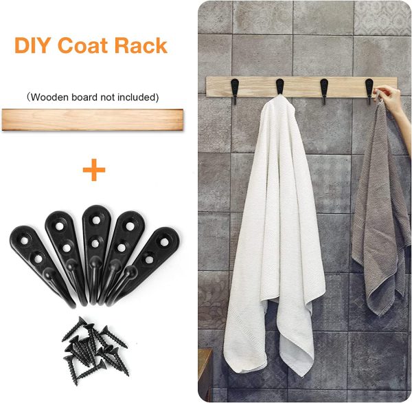 30PCS Coat Hooks | Robe Hooks | Wall Mount Hooks with Screws - Image 9