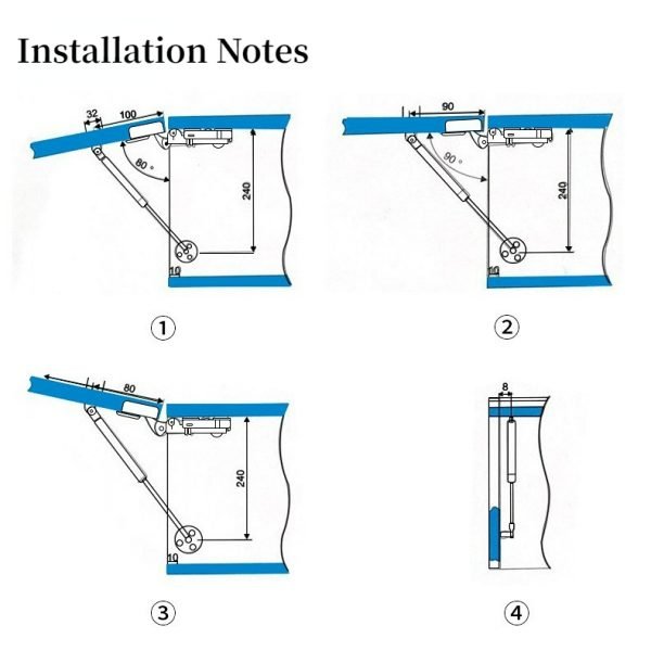 2 Pcs 20N-150N Hydraulic Gas Strut Lift Support - Image 6