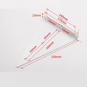 Hidden Brackets for Floating Wood Shelves Triangular, 220lb - White, 230*170mm