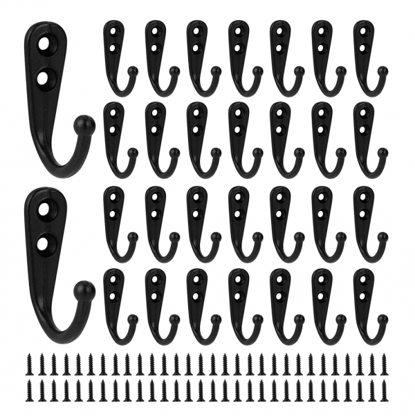 30PCS Coat Hooks | Robe Hooks | Wall Mount Hooks with Screws
