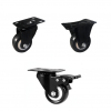 1.5"-3" Caster Wheels 4-pack No Noise Casters with Polyurethane (PU)