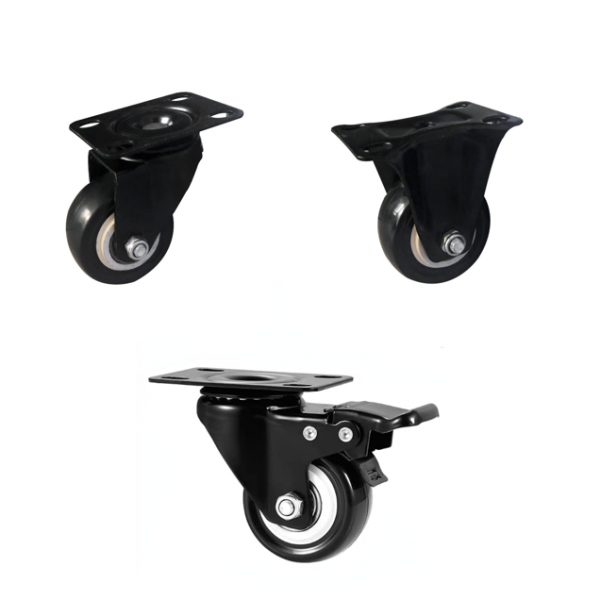 1.5"-3" Caster Wheels 4-pack No Noise Casters with Polyurethane (PU)
