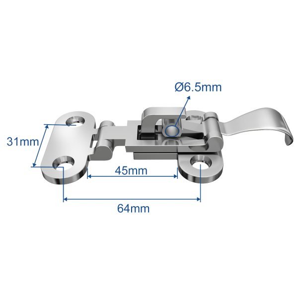 316 Stainless Steel Anti-Rattle Lockable Hold Down Clamp Latch - Image 5
