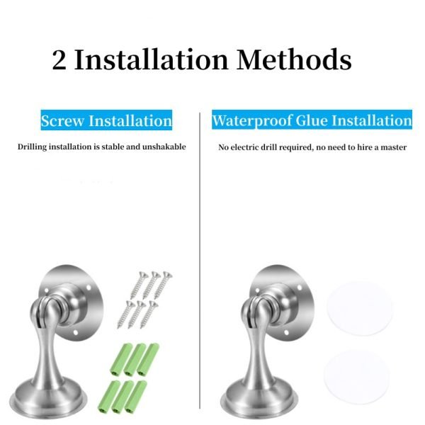 2 Packs Choice of Drilled or No Drilled Door Stopper - Image 5