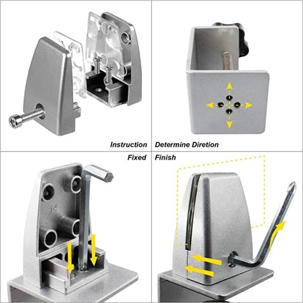 2-Pack Adjustable Desk Partition Support Brackets Clips - Image 3