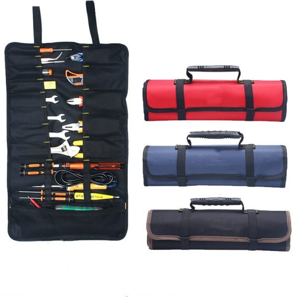1 Pack Large Tool Roll Up Pouch with 22 Pockets