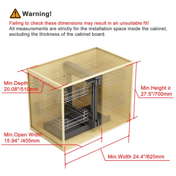 Magic of Pull Out Blind Corner Kitchen Organizer, 2 Tiers