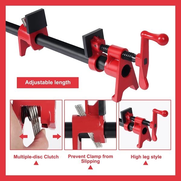 1-Pack Clamps for Woodworking Heavy Duty with 2 Sets Pads - Image 3