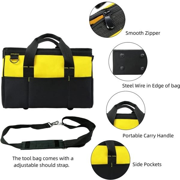 Wide Mouth Portable Zippered Handbag - Image 4