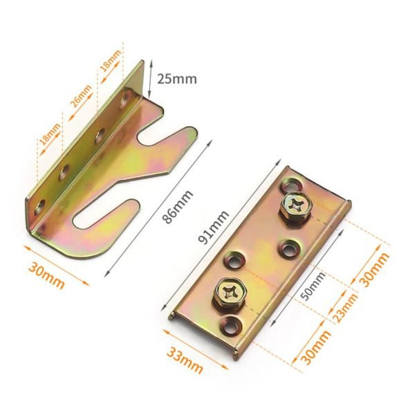 8 Set Bed Rail Brackets Screws Included - Image 3