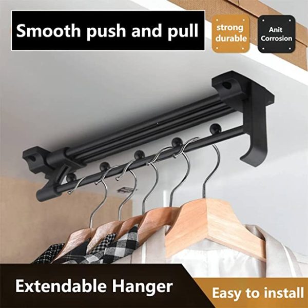 10"-20"/250mm-500mm Extendable Pull Out Closet Rod - Image 4