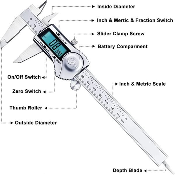Electronic Micrometer Caliper with LCD Screen, 3 measuring ranges available - Image 4