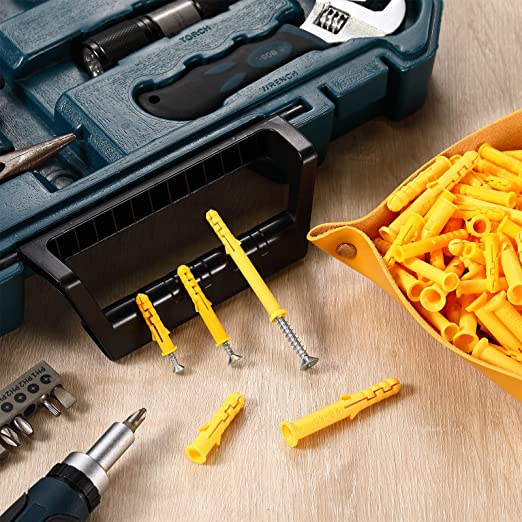100 Pcs Ribbed Yellow Plastic Drywall Anchors - Image 4