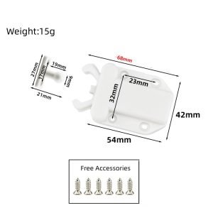 Push Latch Rebound self-Locking Device, 8 Packs - White