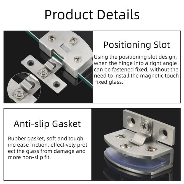 8Pcs Glass Door Zinc Alloy Hinge - Image 3