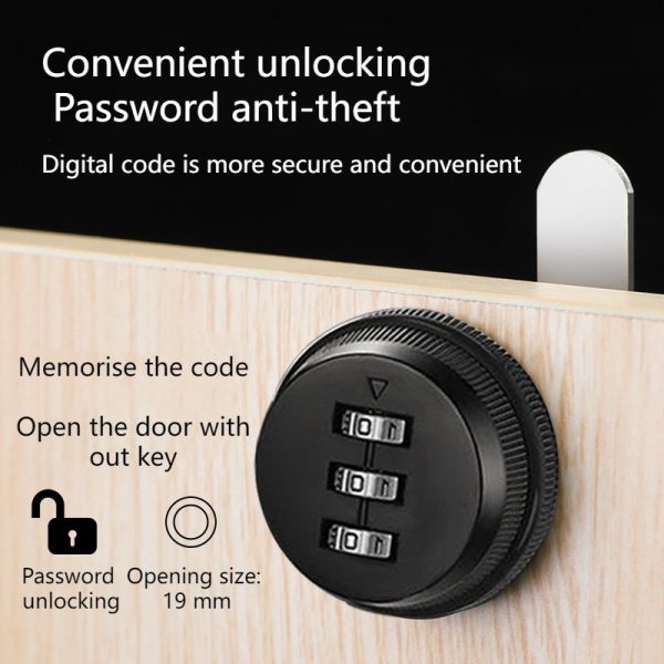 4Pcs Combination Cam Lock,Zinc alloy + plastic - Image 2