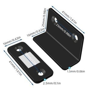 12Pcs Cabinet Magnetic Catch - L-Shape Black