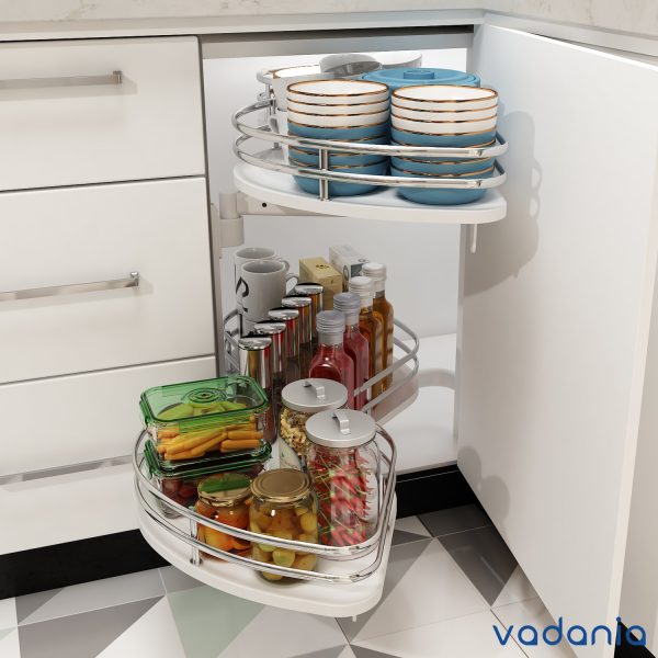 2 Tiers Swing Tray Blind Corner Organizer for 32"/800mm Cabinet - Image 7