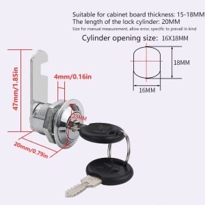 6Pcs Cabinet Cam Locks - 20mm
