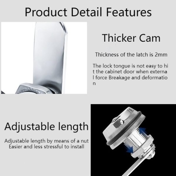 4Pcs Combination Cam Lock,Zinc alloy + plastic - Image 5