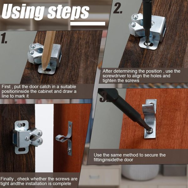 20Pcs Cabinet Latch Double Roller Catch - Image 9
