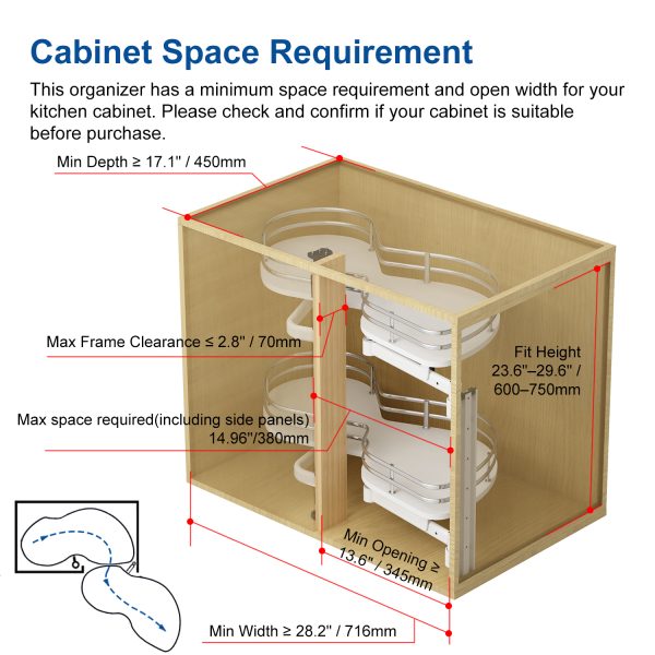 2 Tiers Swing Tray Blind Corner Organizer