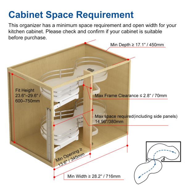 2 Tiers Swing Tray Blind Corner Organizer