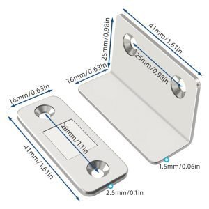 12Pcs Cabinet Magnetic Catch - L-Shape Silvery