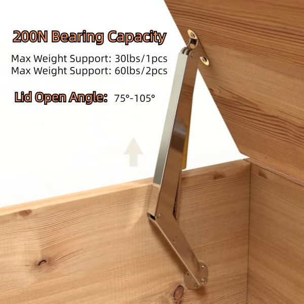2Pcs Gas Struts Lid Support Hinges，200N 60lb/27kg - Image 3