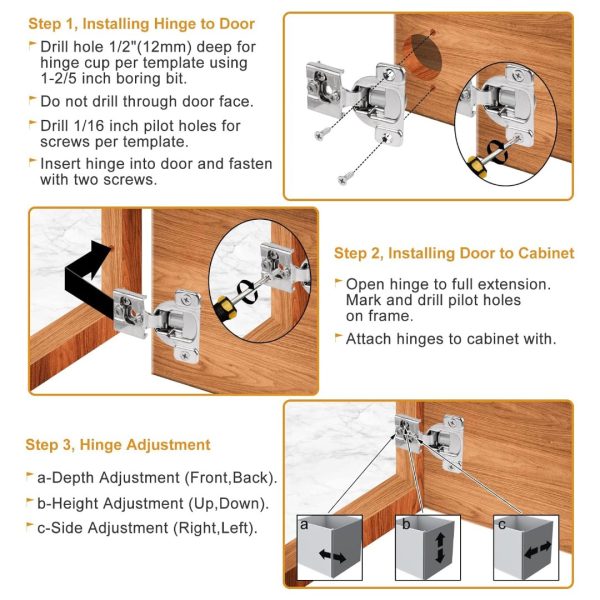 6Pcs Overlay Soft Close Cabinet Hinges - Image 8