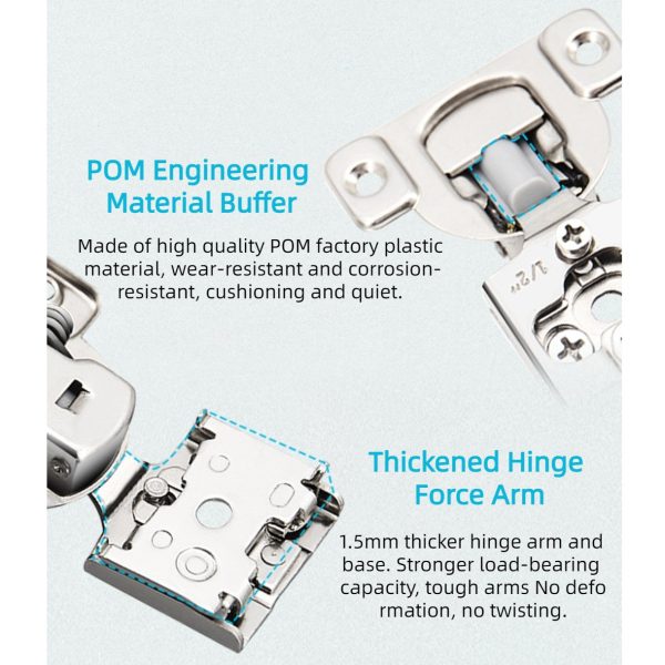 6Pcs Overlay Soft Close Cabinet Hinges - Image 3