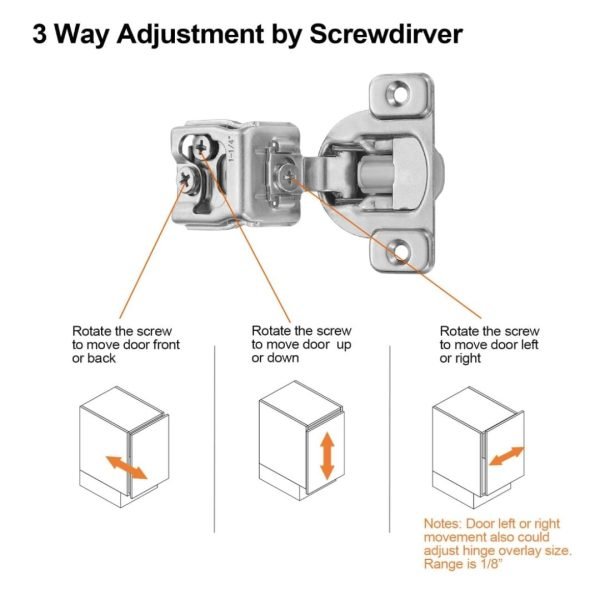 6Pcs Overlay Soft Close Cabinet Hinges - Image 5