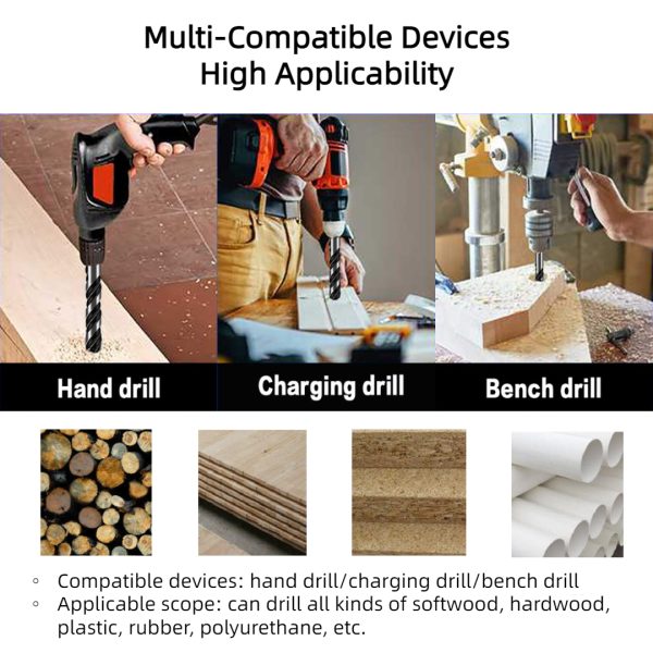 2 Set Wood Drill Bits, 16pcs, 3mm/0.12‘’-10mm/0.39‘’ - Image 4
