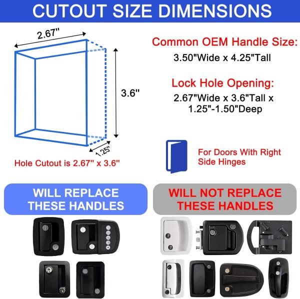 Upgraded  RV Entry Door Lock with Keys - Image 4