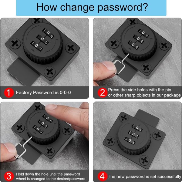 4 Packs One-Way Door Combination Lock - Image 3