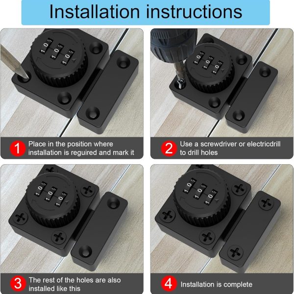 4 Packs One-Way Door Combination Lock - Image 5