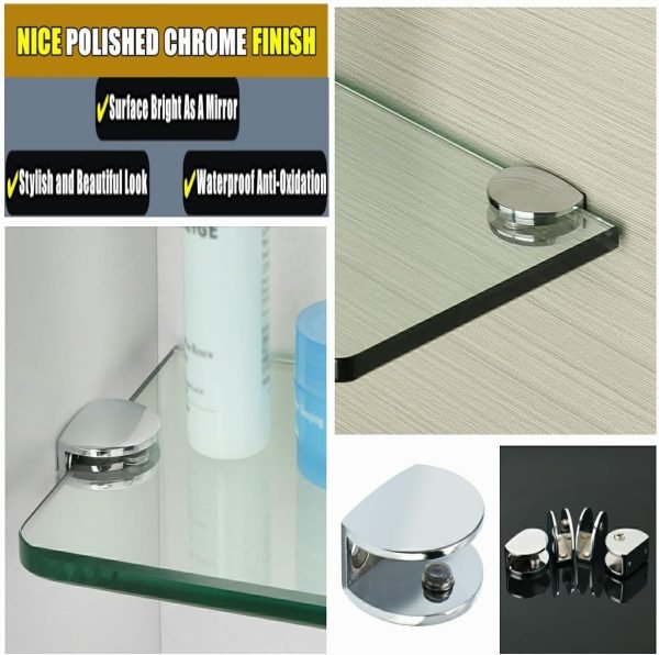 Glass Shelf Bracket Adjustable Shower Brackets 10pcs - Image 3