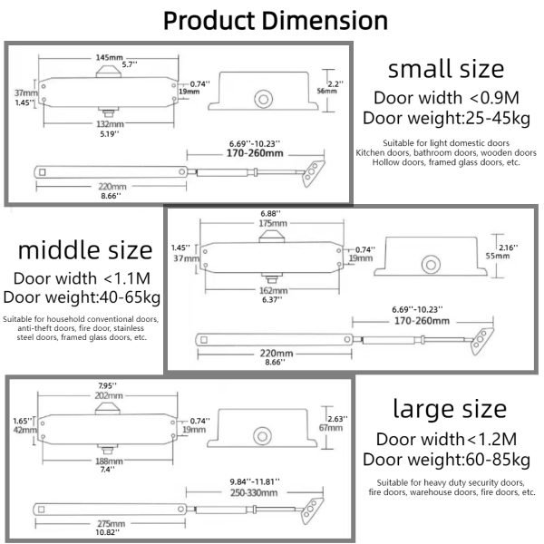 1Pcs Hardware Door Closer, Automation & 90° Positioning - Image 10
