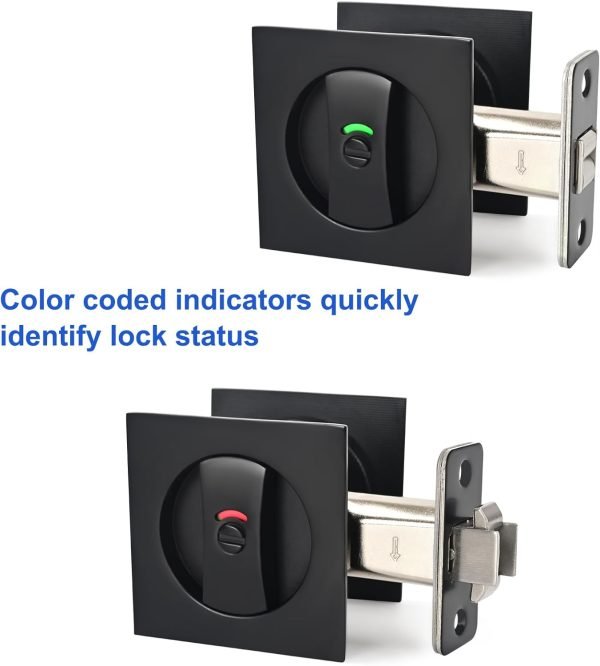 Square Pocket Door Lock, 1pcs - Image 3