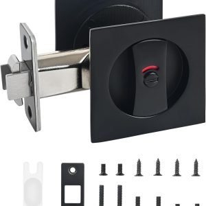 Square Pocket Door Lock, 1pcs