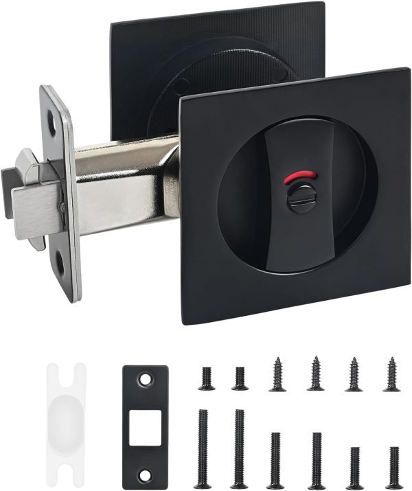 Square Pocket Door Lock, 1pcs