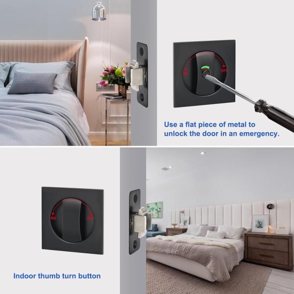 Square Pocket Door Lock, 1pcs - Image 8