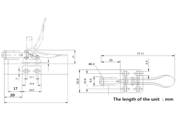 Adjustable Toggle Clamp GH201 27kg/60lb, 10Pcs - Image 6