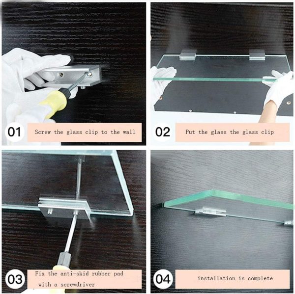 Glass Shelf Bracket Adjustable Shower Brackets 10pcs - Image 2