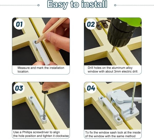 Sliding Window Sash Locks, 5 pairs - Image 2