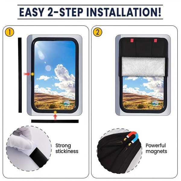 RV Magnetic Foldable Blackout Window Cover, 2pcs - Image 6